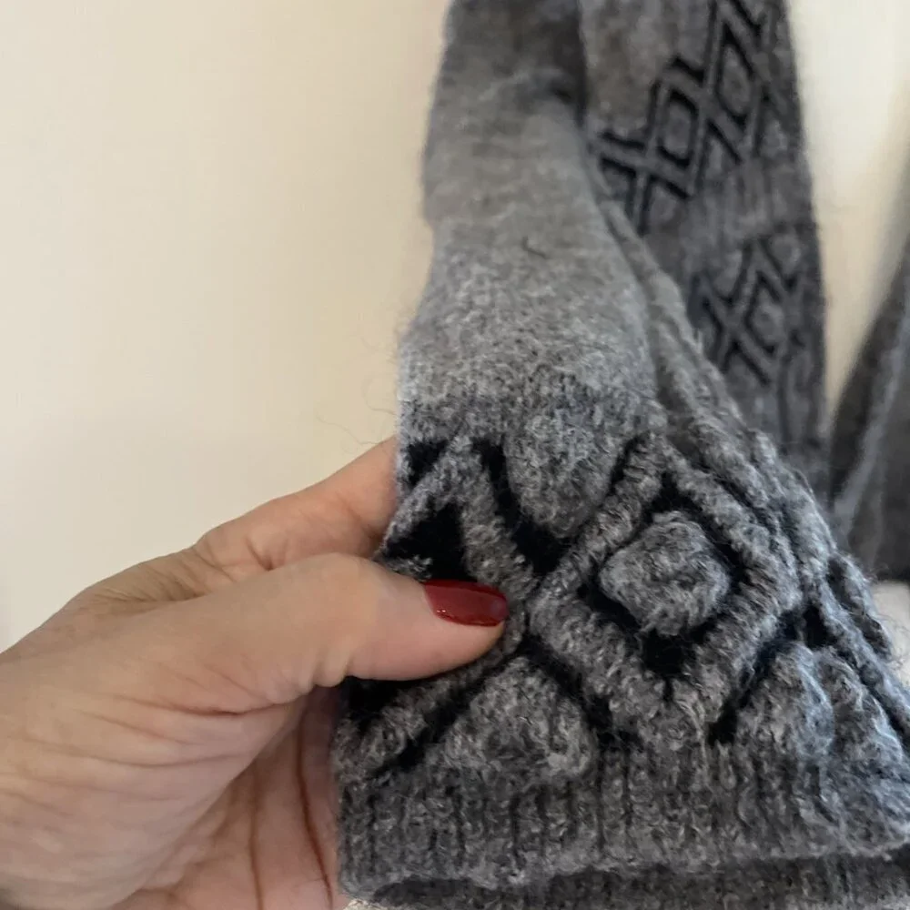 Siste's Italy Open Front Cardigan Duster Women's M Gray Mixed Weave Witchy Goth